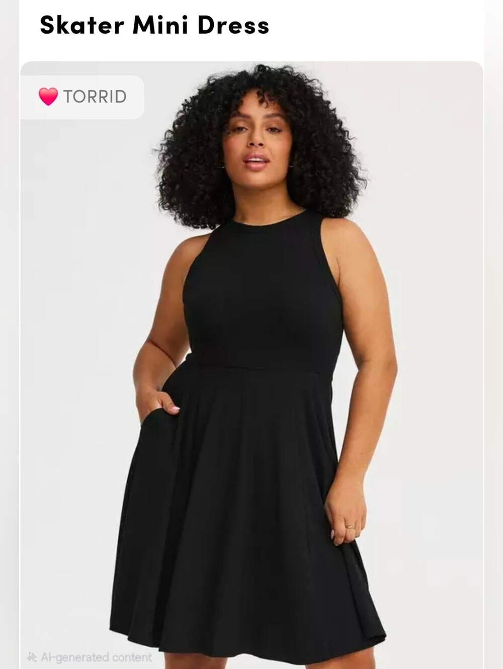 Torrid Black Ribbed Sleeveless Skater Mini Dress Size 3X NWOT